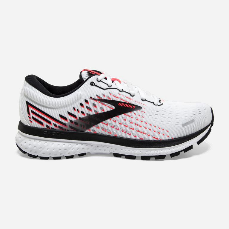 Brooks Ghost 13 Road Løpesko Dame Online - Hvite/Rosa/Svart - Norge (ENY574093)